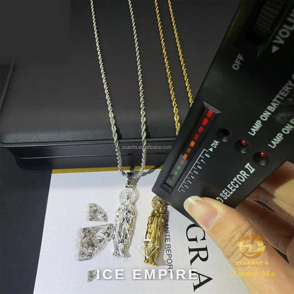 Iced Out 925 Silver Moissanite Pendant