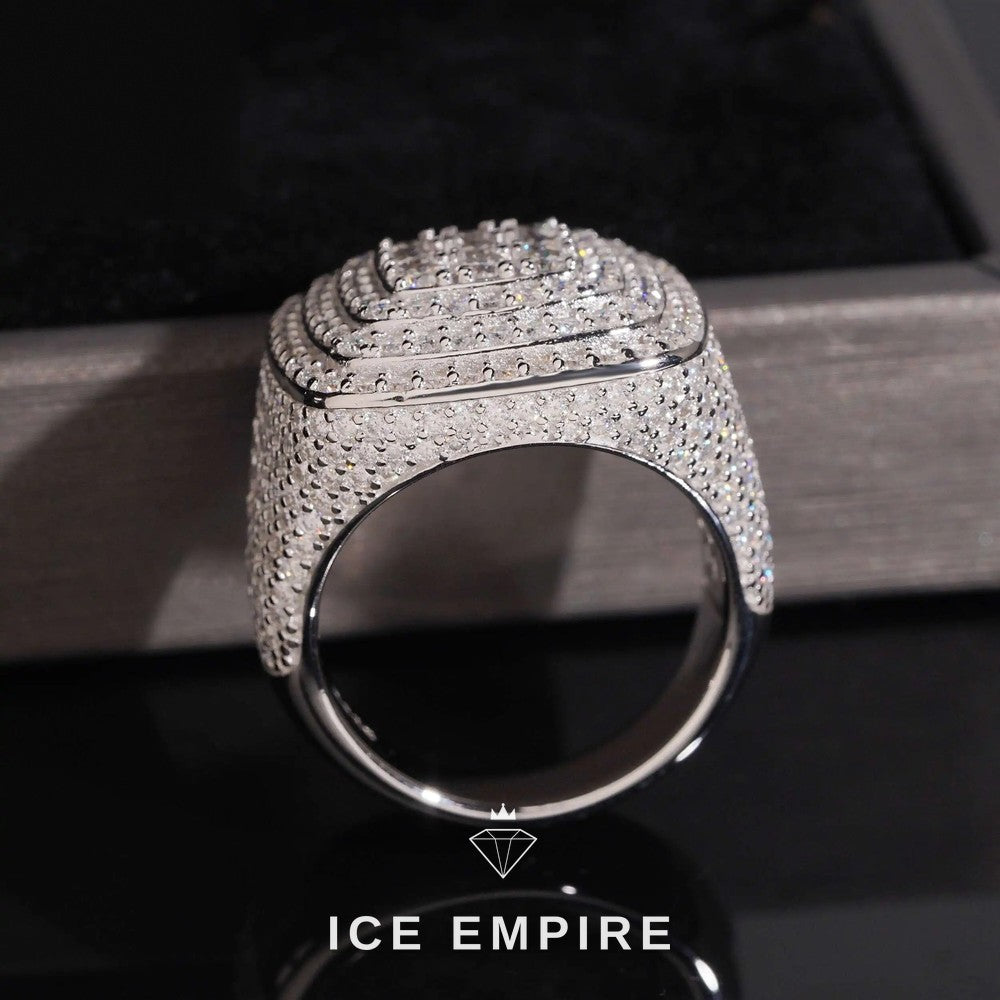 Iced Out 925 Silver Moissanite Ring