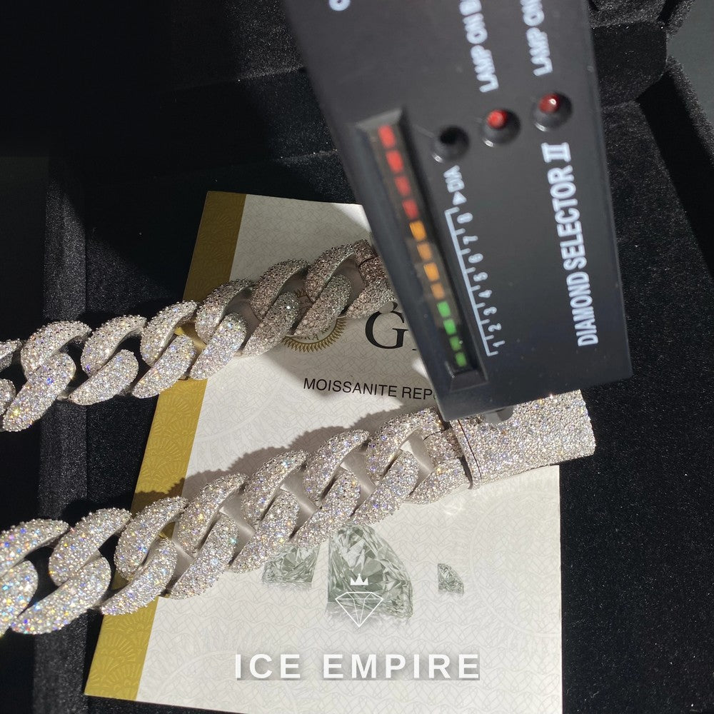 Iced Out Rose Gold Plated Moissanite Cuban Chain