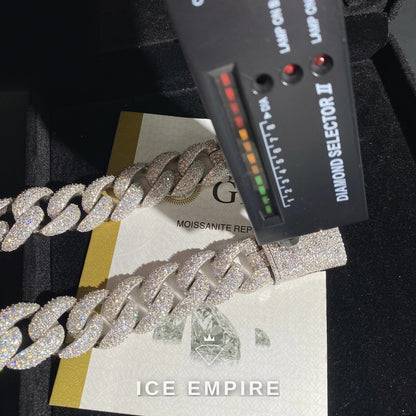 Iced Out Rose Gold Plated Moissanite Cuban Chain