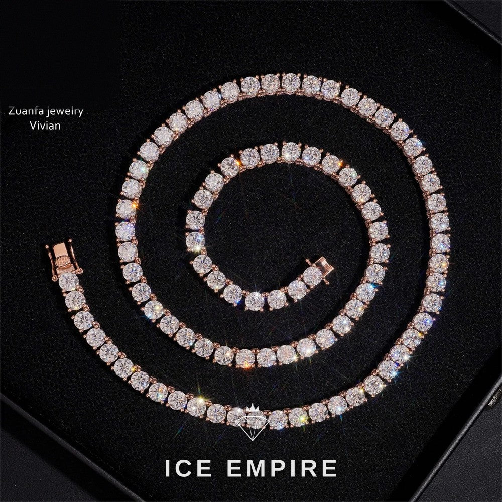 Iced Out Rose Gold Plated Moissanite Cuban Chain