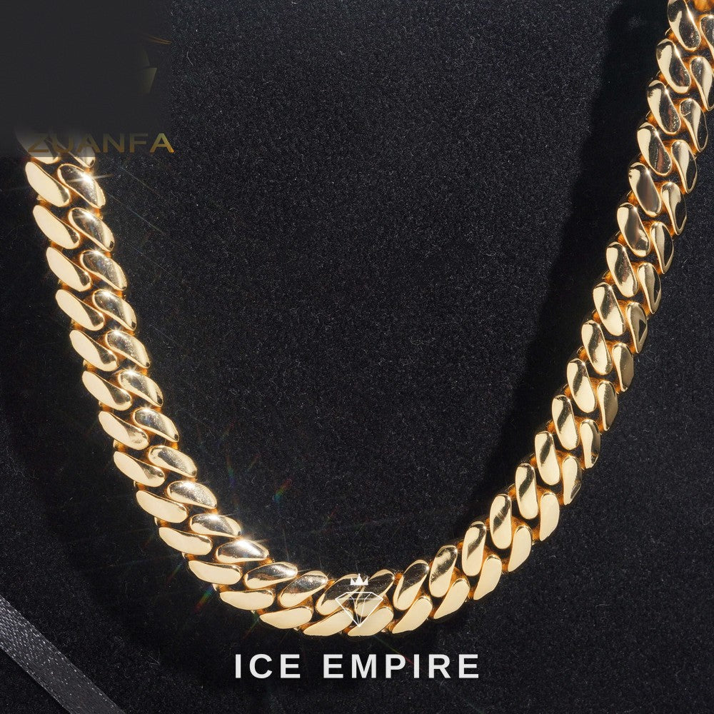 Iced Out Rose Gold Plated Moissanite Cuban Chain