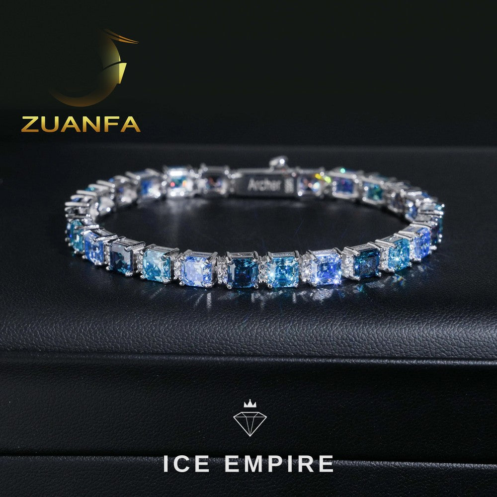 Iced Out 925 Silver Moissanite Tennis Bracelet