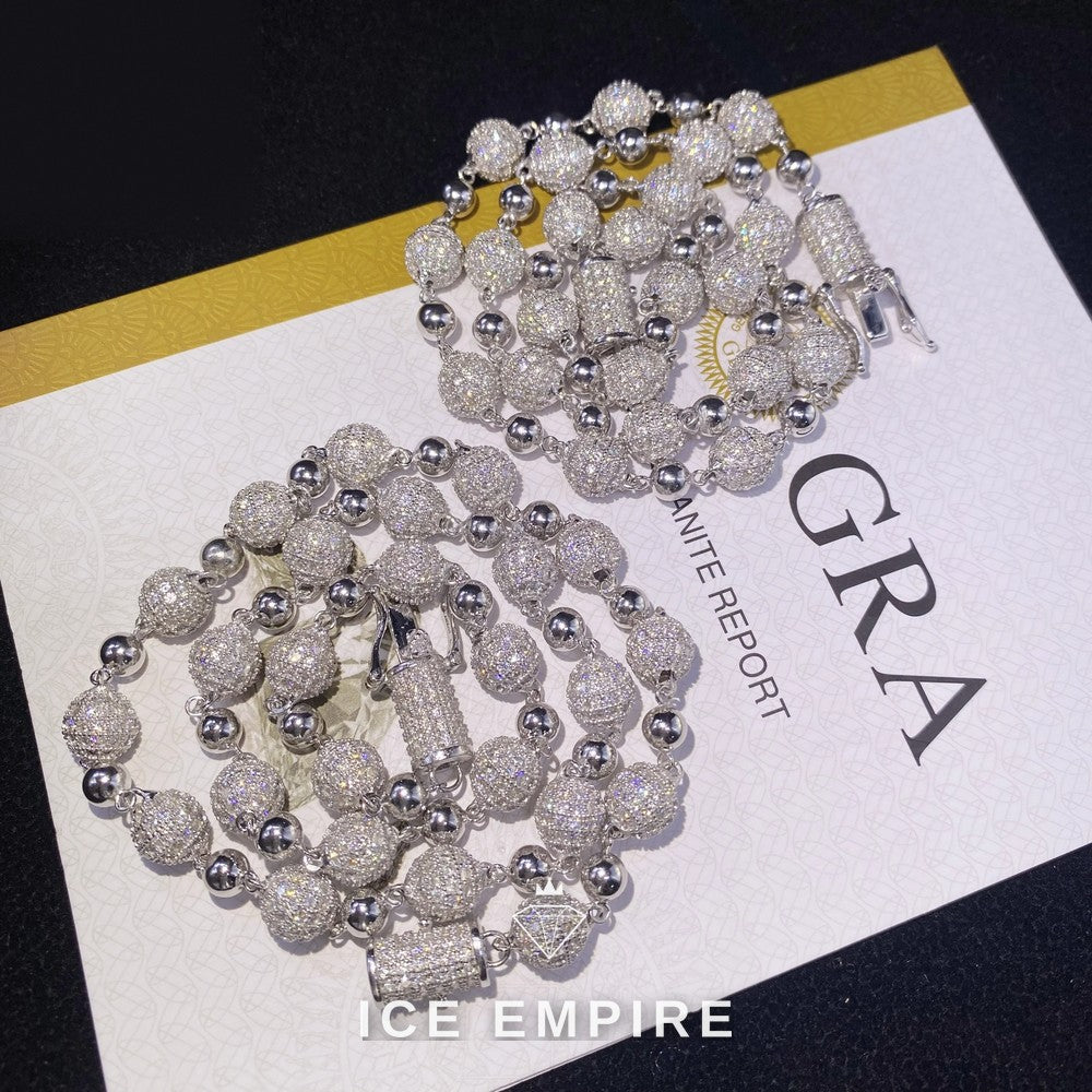 Iced Out 925 Silver Moissanite Cuban Chain