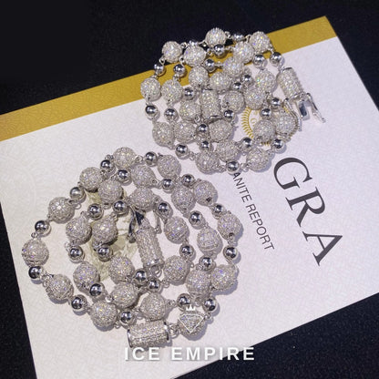 Iced Out 925 Silver Moissanite Cuban Chain