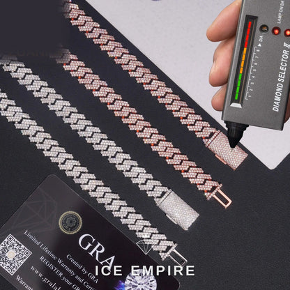 Iced Out Rose Gold Plated Moissanite Cuban Chain