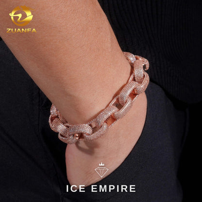 Iced Out Rose Gold Plated Moissanite Cuban Chain