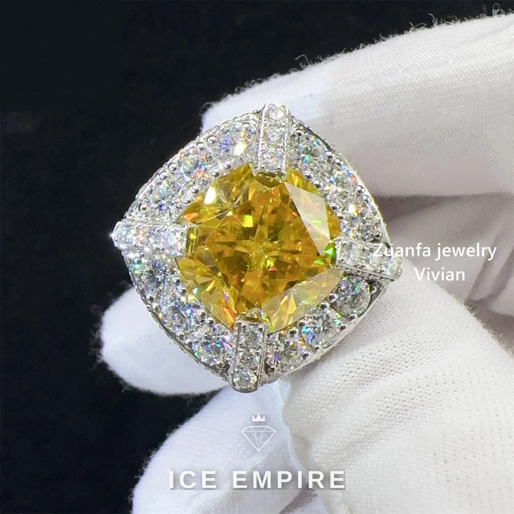 Iced Out 925 Silver Moissanite Ring