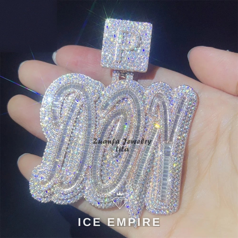 Iced Out Baguette Rose Gold Pendant
