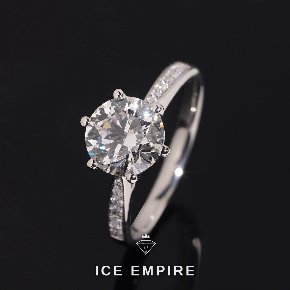 Iced Out 925 Silver Lab Grown Diamond Wedding Band