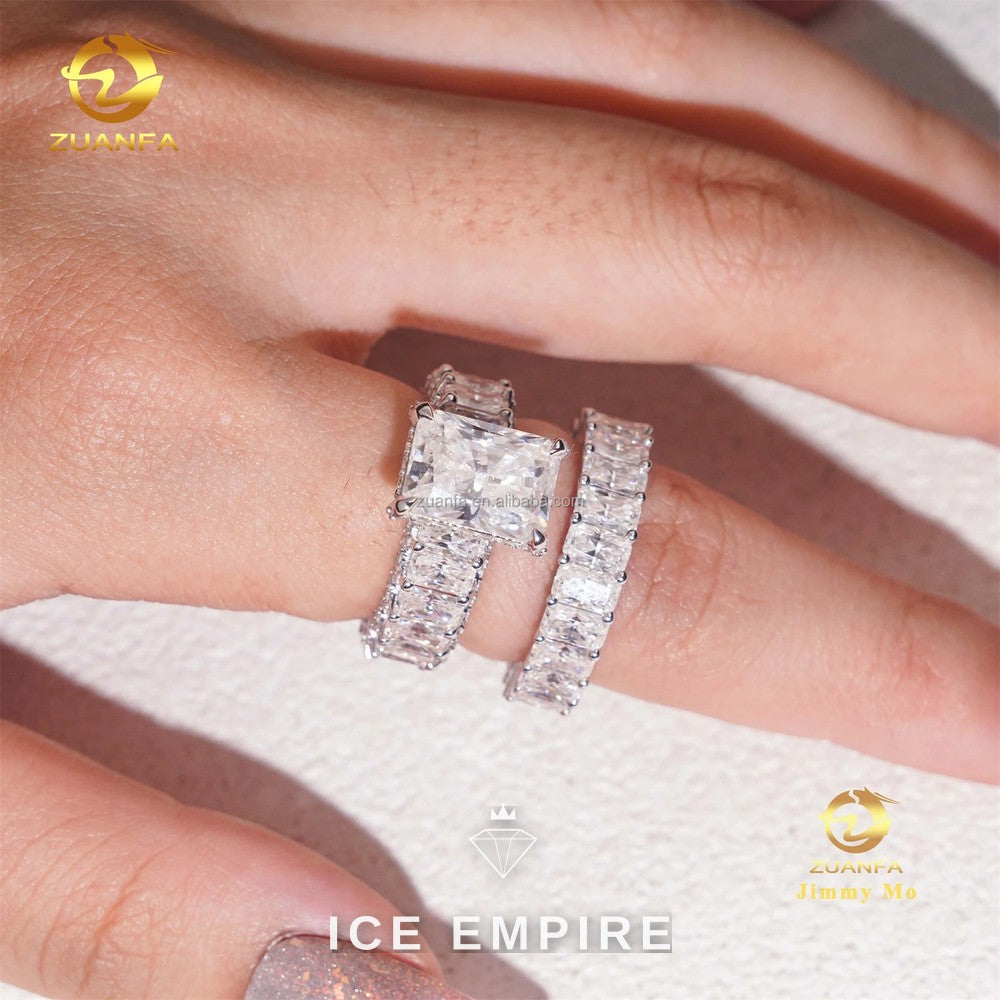 Iced Out 14K Gold Moissanite Ring