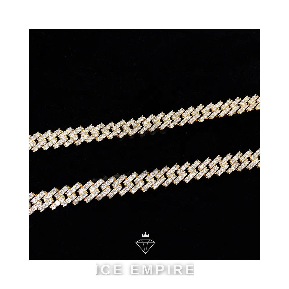Iced Out Gold Plated Moissanite Cuban Chain