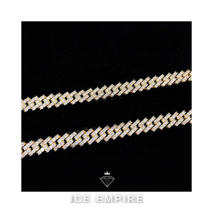 Iced Out Gold Plated Moissanite Cuban Chain