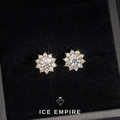 Iced Out 925 Silver Moissanite Stud Earrings