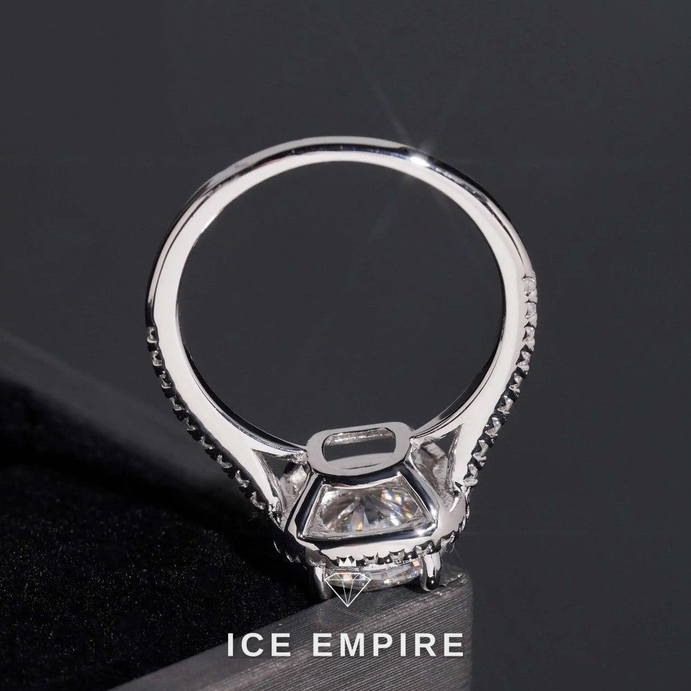 Iced Out Cluster Gold Plated Moissanite Engagement Ring