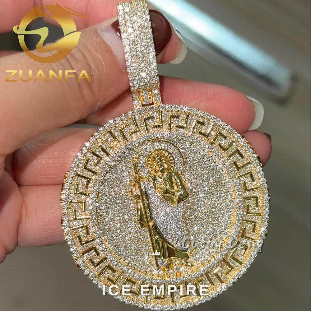 Iced Out Baguette Rose Gold Plated Moissanite Cuban Chain