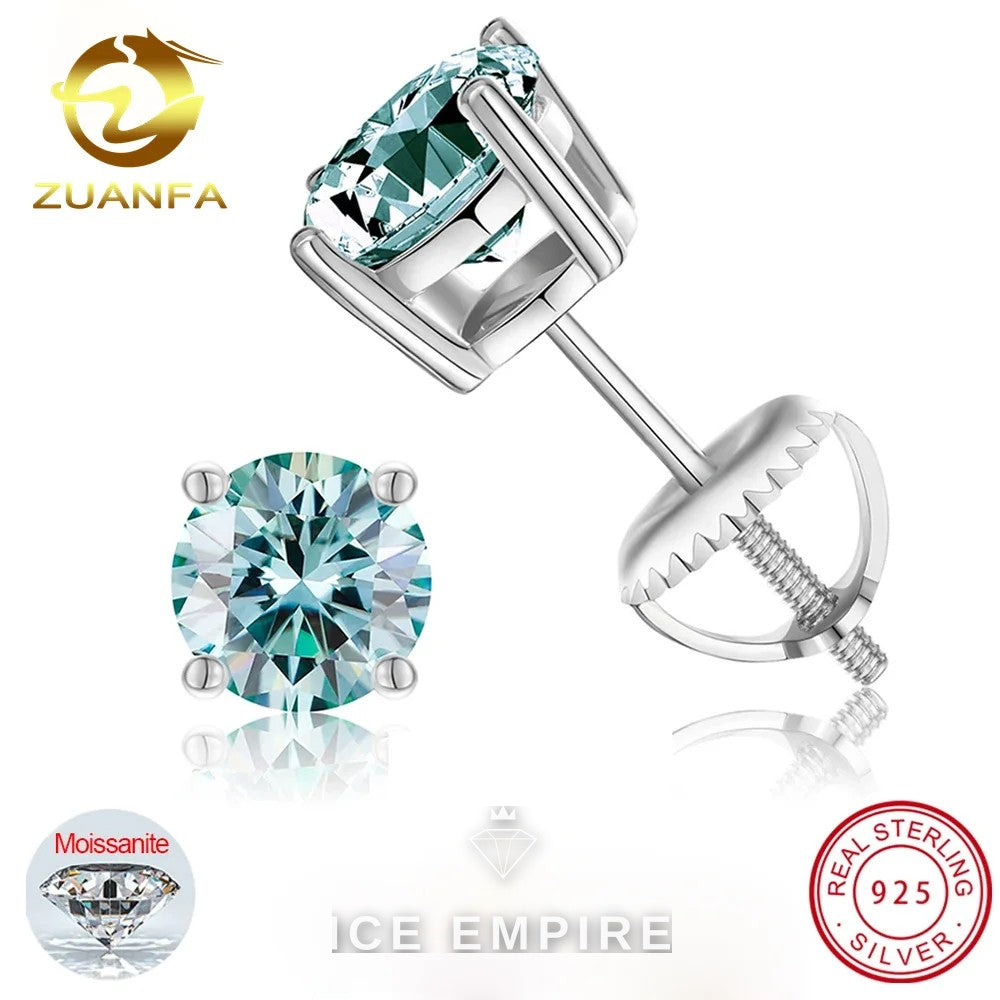 Iced Out Rose Gold Plated Moissanite Stud Earrings