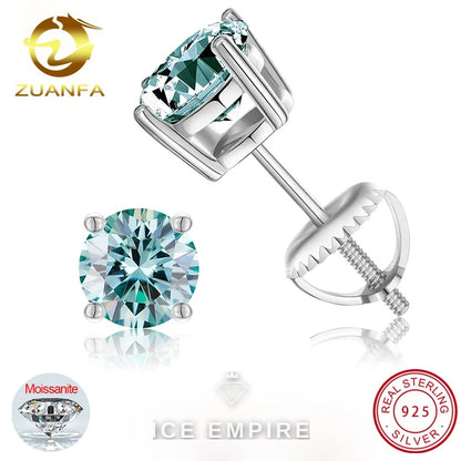 Iced Out Rose Gold Plated Moissanite Stud Earrings