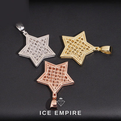 Iced Out Baguette Gold Plated Moissanite Pendant