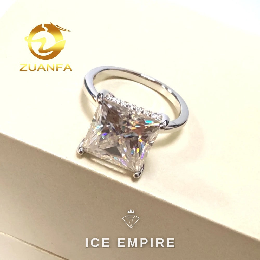 Iced Out 925 Silver Moissanite Wedding Band