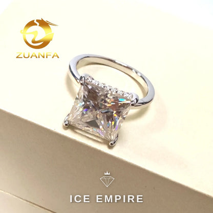 Iced Out 925 Silver Moissanite Wedding Band
