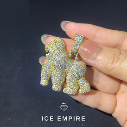 Iced Out Rose Gold Plated Moissanite Pendant