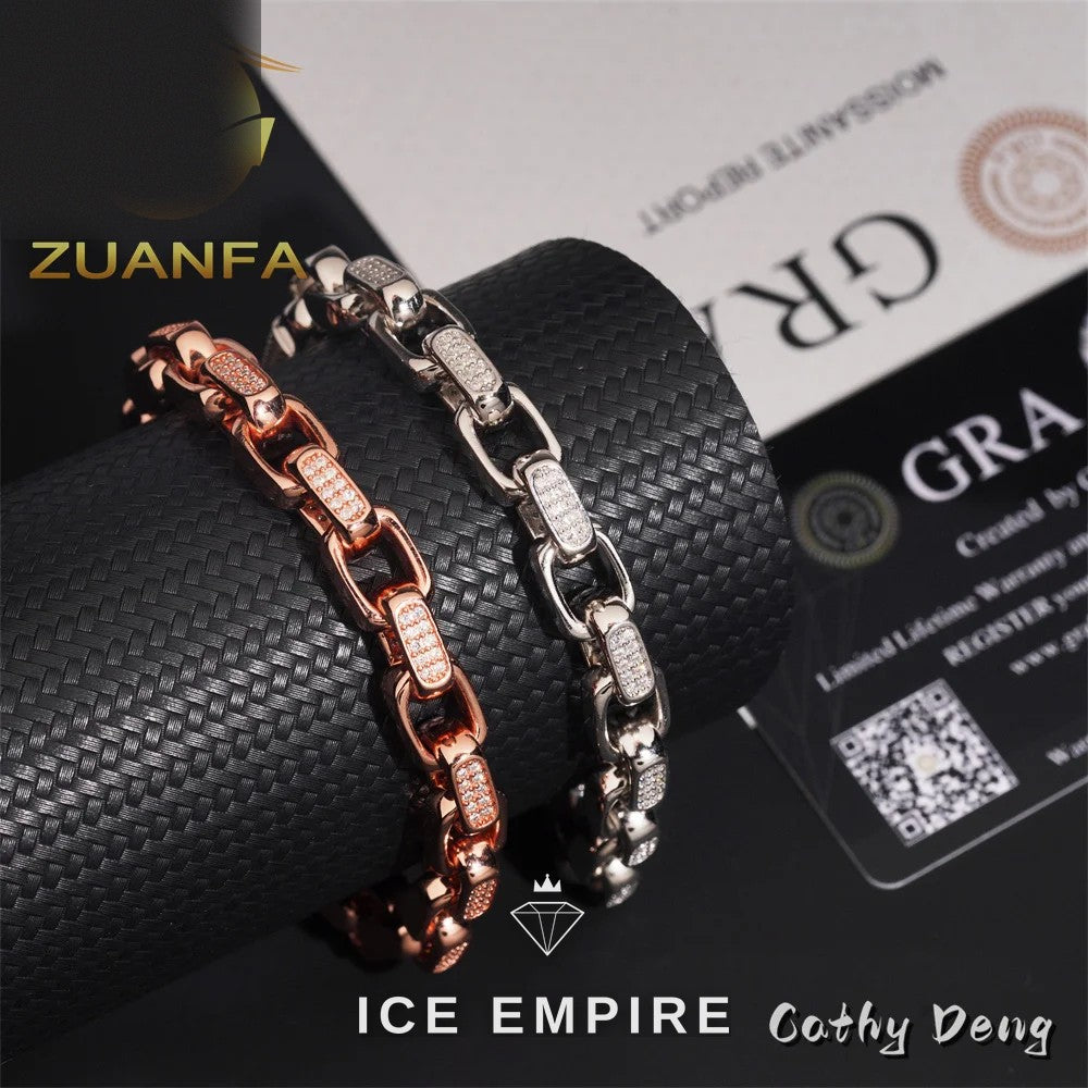 Iced Out 925 Silver Moissanite Cuban Chain