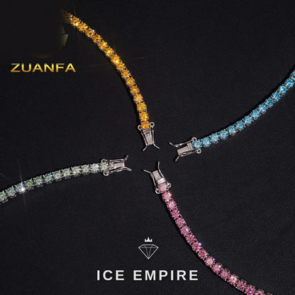 Iced Out 925 Silver Moissanite Tennis Chain