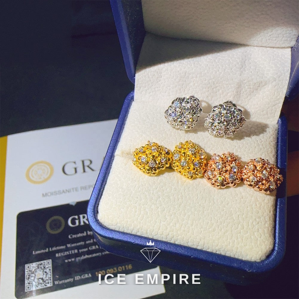 Iced Out 925 Silver Moissanite Earrings