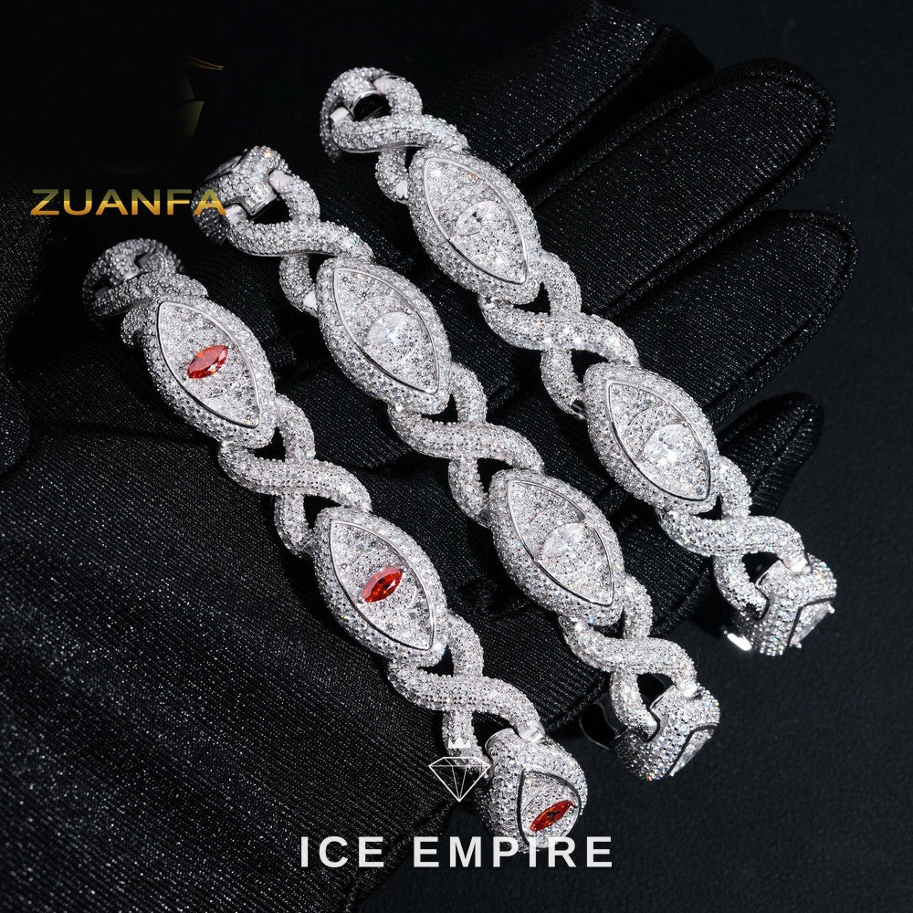 Iced Out 925 Silver Moissanite Cuban Chain