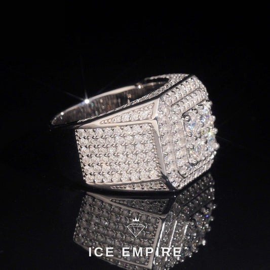 Iced Out 925 Silver Moissanite Ring