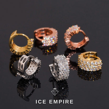 Iced Out 925 Silver Moissanite Hoop Earrings