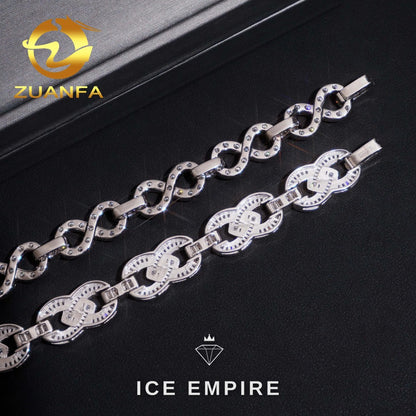 Iced Out 925 Silver Moissanite Cuban Chain