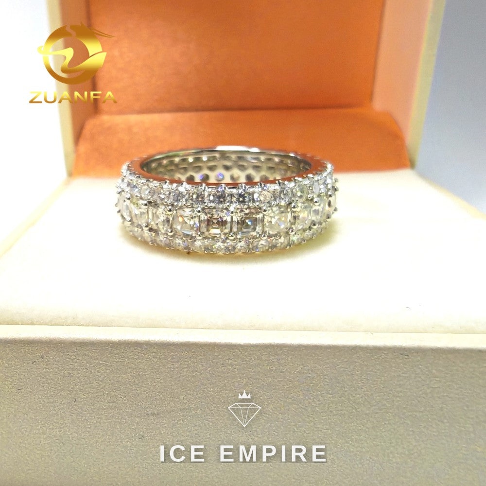 Iced Out Rose Gold Plated Moissanite Engagement Ring