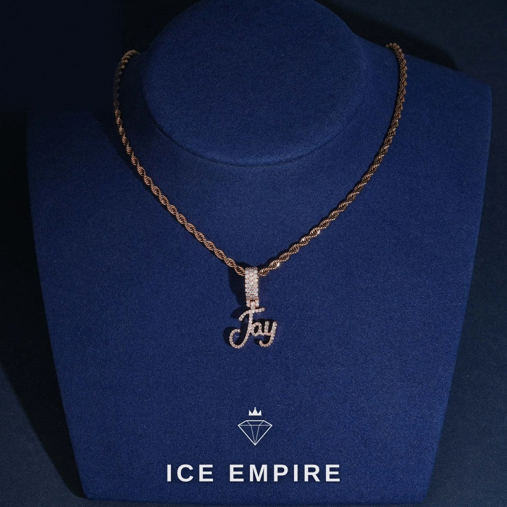 Iced Out Rose Gold Plated Moissanite Pendant