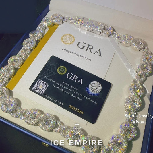 Iced Out Rose Gold Plated Moissanite Cuban Chain