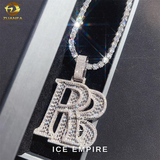 Iced Out Baguette 925 Silver Moissanite Pendant