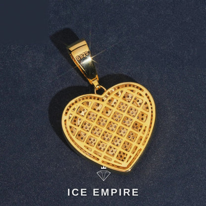Iced Out Heart 925 Silver Moissanite Pendant