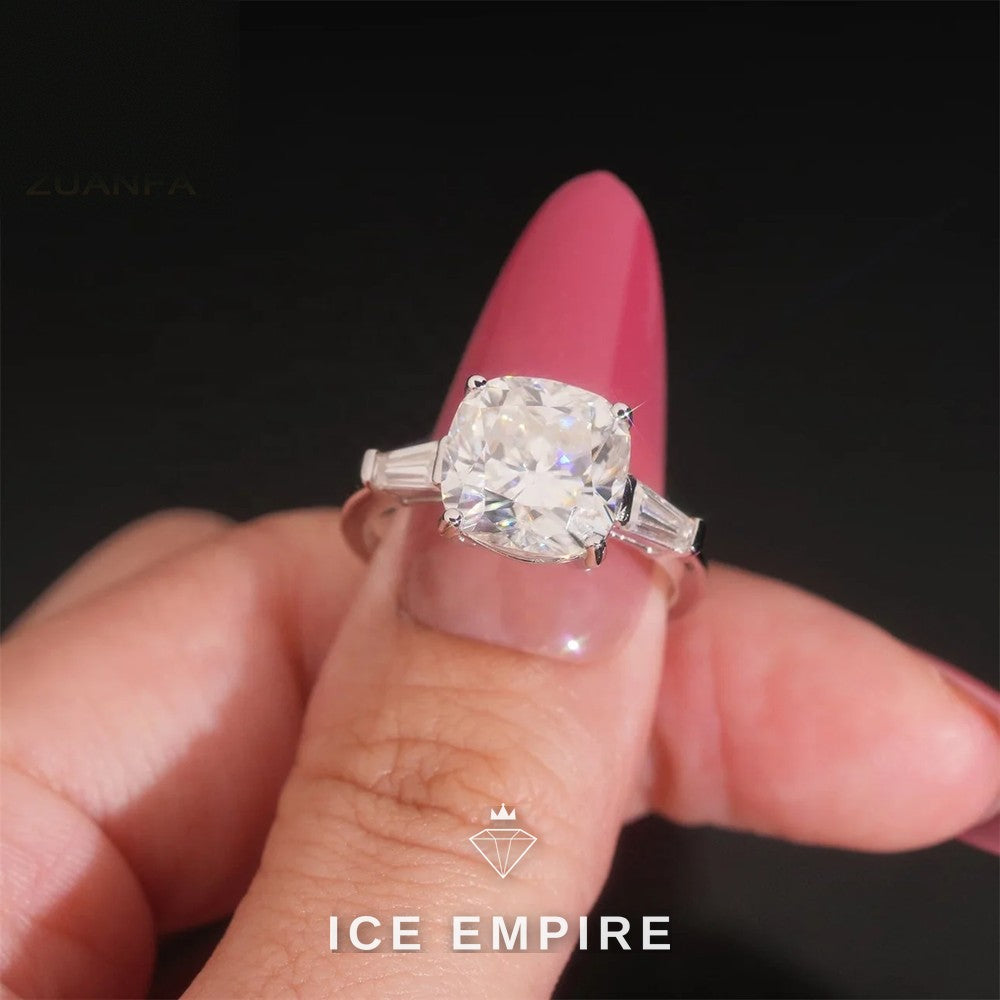 Iced Out 925 Silver Moissanite Wedding Band