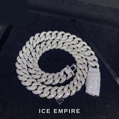 Iced Out Rose Gold Moissanite Cuban Chain