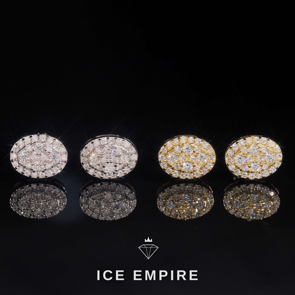 Iced Out Gold Plated Moissanite Stud Earrings