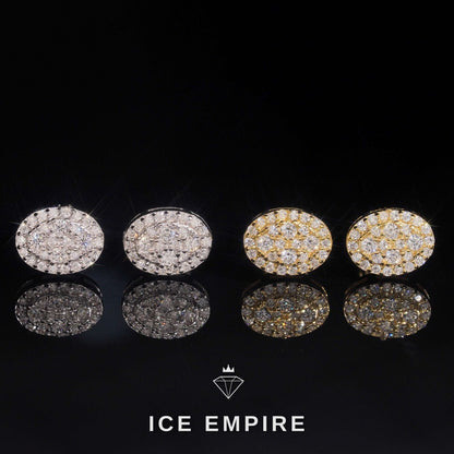 Iced Out Gold Plated Moissanite Stud Earrings