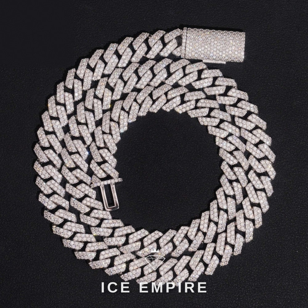 Iced Out Rose Gold Plated Moissanite Cuban Chain