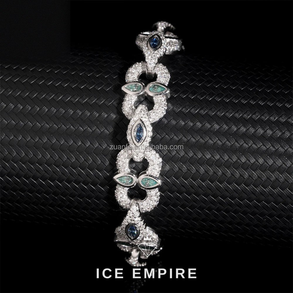 Iced Out 925 Silver Moissanite Cuban Chain