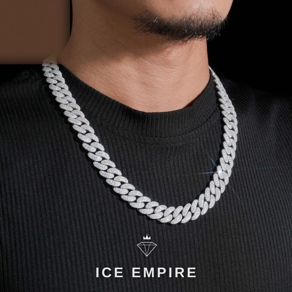 Iced Out Rose Gold Plated Moissanite Cuban Chain