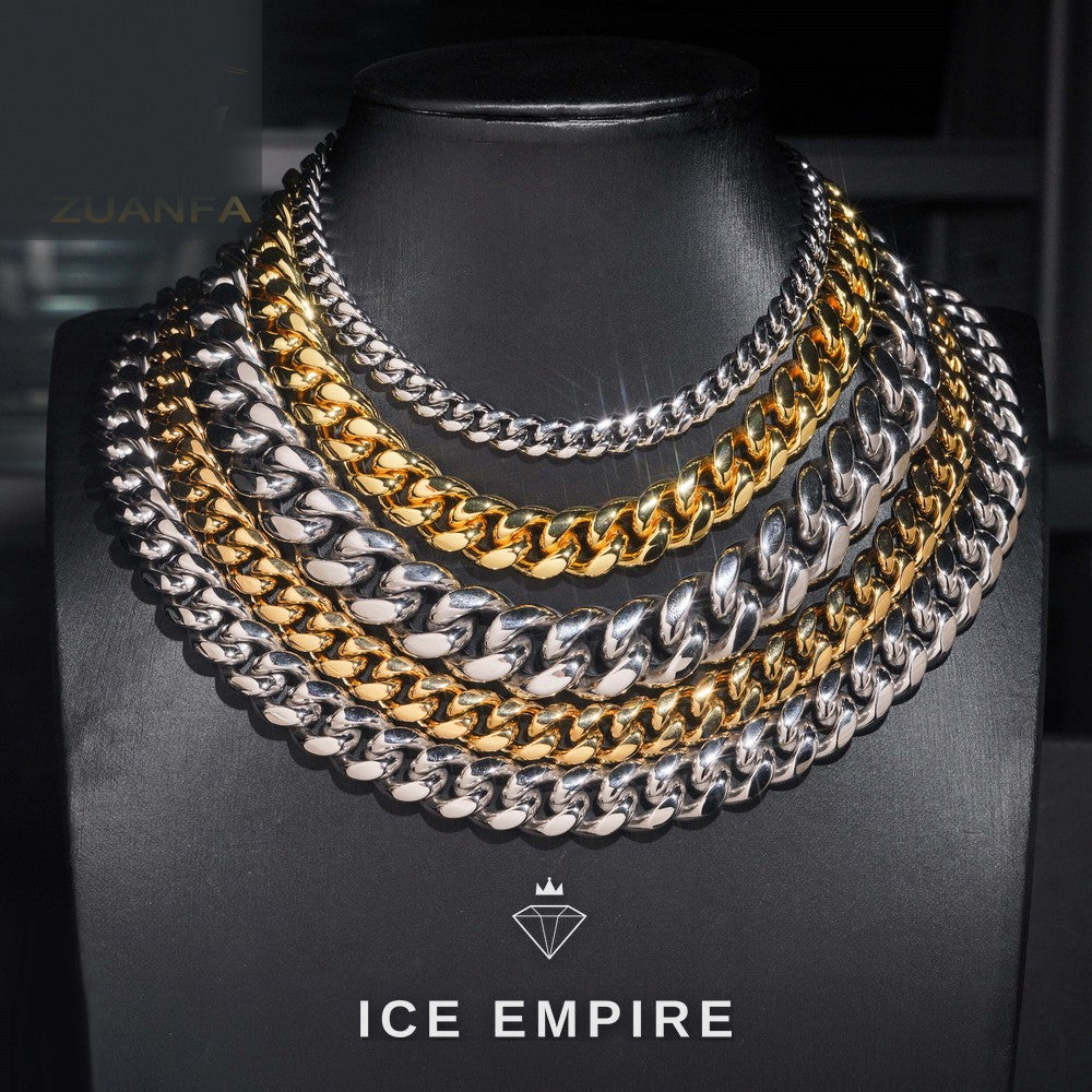 Iced Out Gold Plated Moissanite Cuban Chain