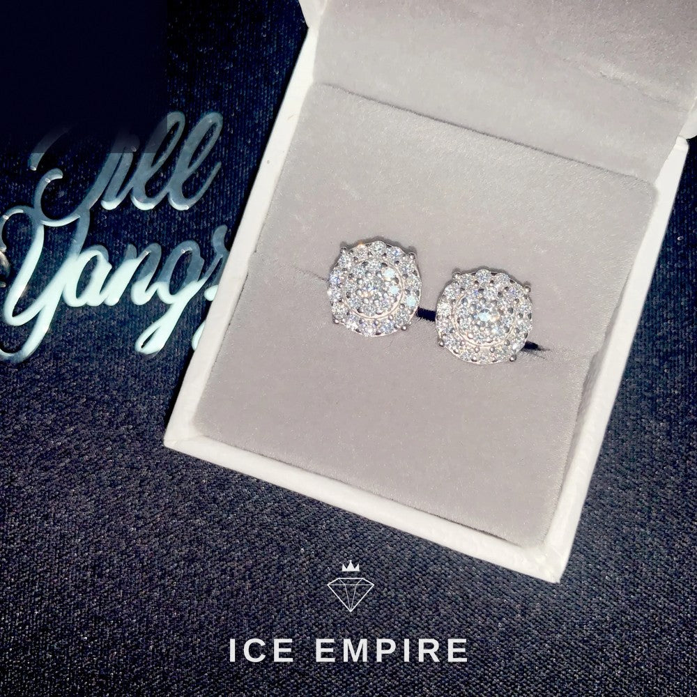 Iced Out Gold Plated Moissanite Stud Earrings