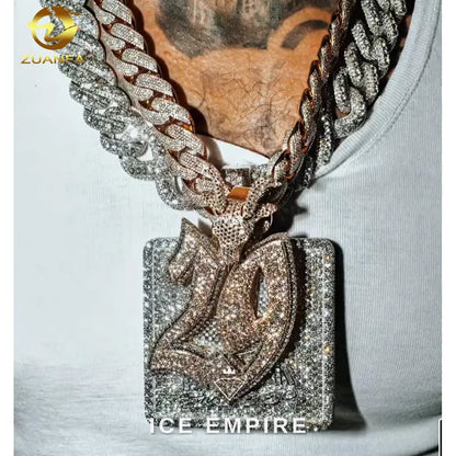 Iced Out 925 Silver Moissanite Pendant