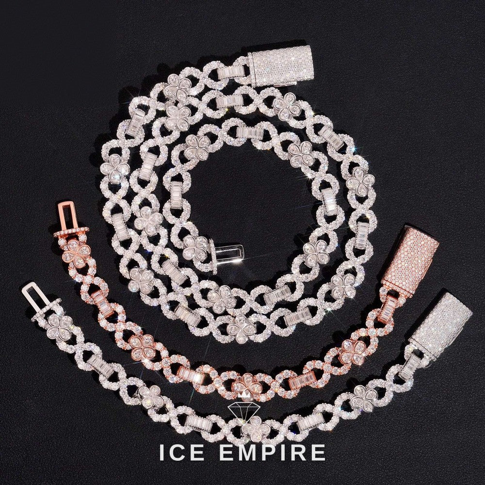 Iced Out Rose Gold Plated Moissanite Cuban Chain