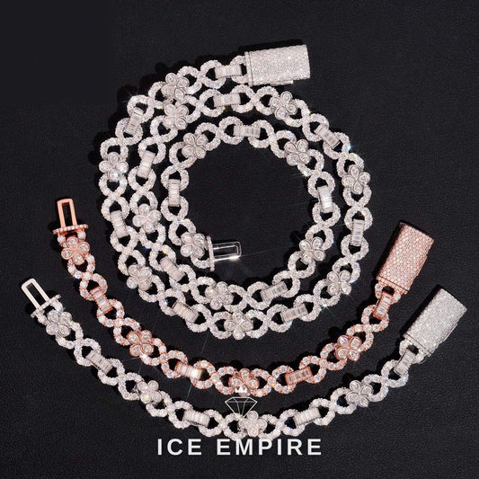 Iced Out Rose Gold Plated Moissanite Cuban Chain